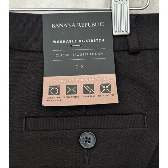 Banana Republic Women Logan Trouser Pant Black Bi Stretch Washable Stretch Sz 2S - Picture 5 of 7